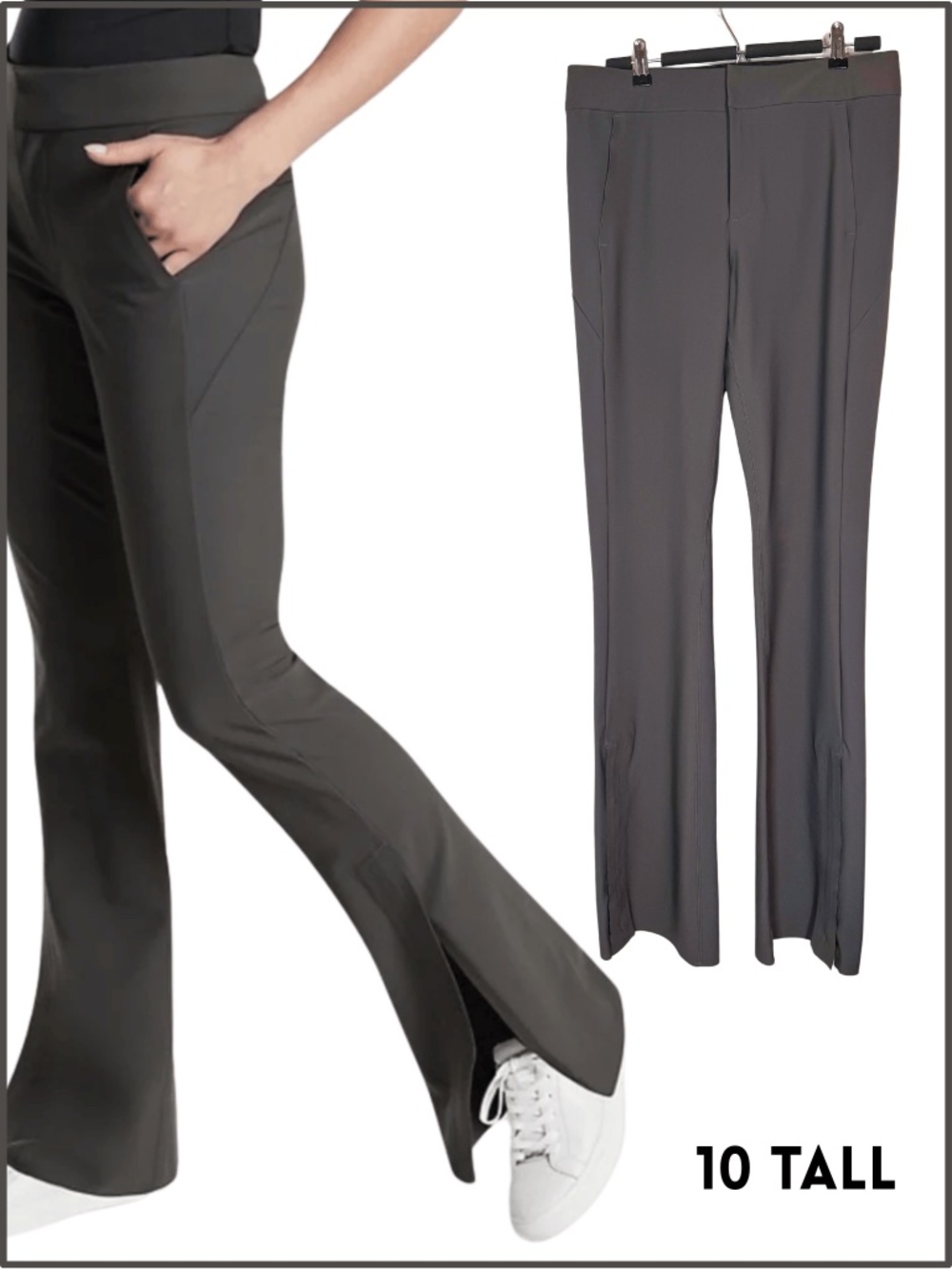 10 Tall EUC - Athleta Grey Stellar Flare Trousers